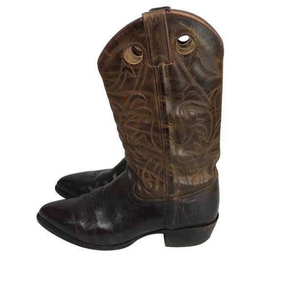 Frye Billy Pull On Cognac Leather Boots Western Mens Size  10D 3487694 F973 - Picture 1 of 11